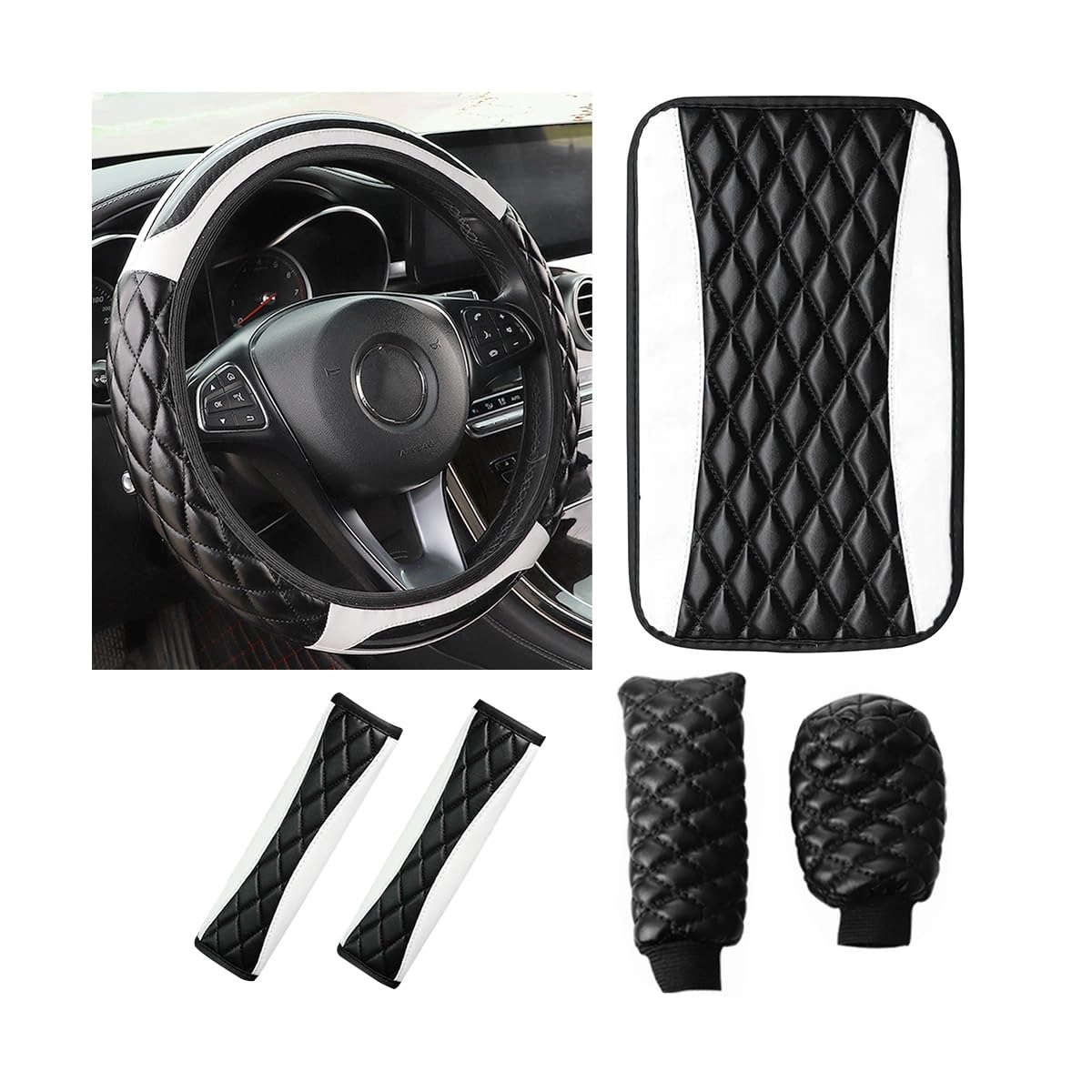 AICEL Car Accessories Set - 6pcs/Set Pink