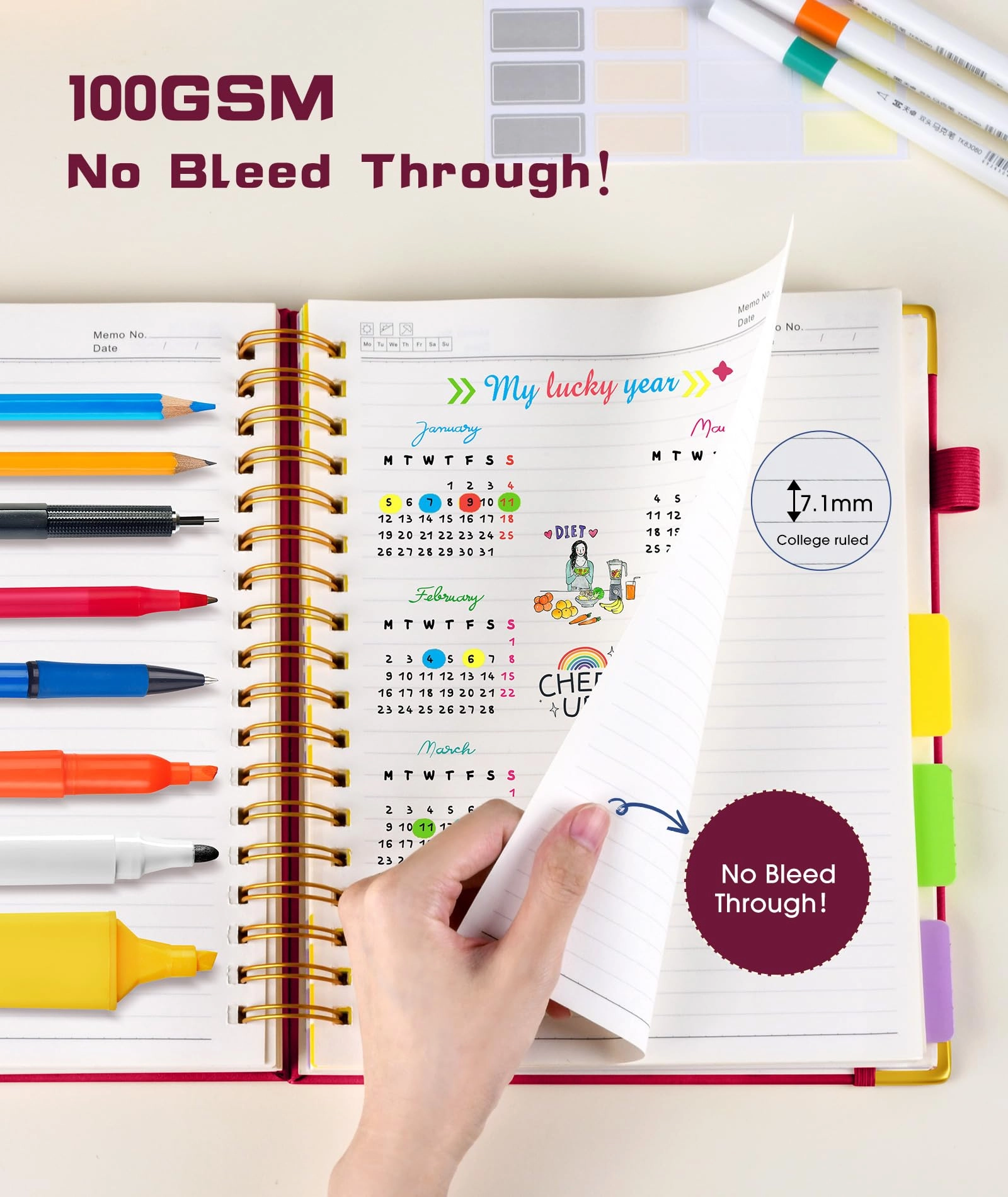 Spiral Notebook Large Hardcover - Lined 150 Sheets