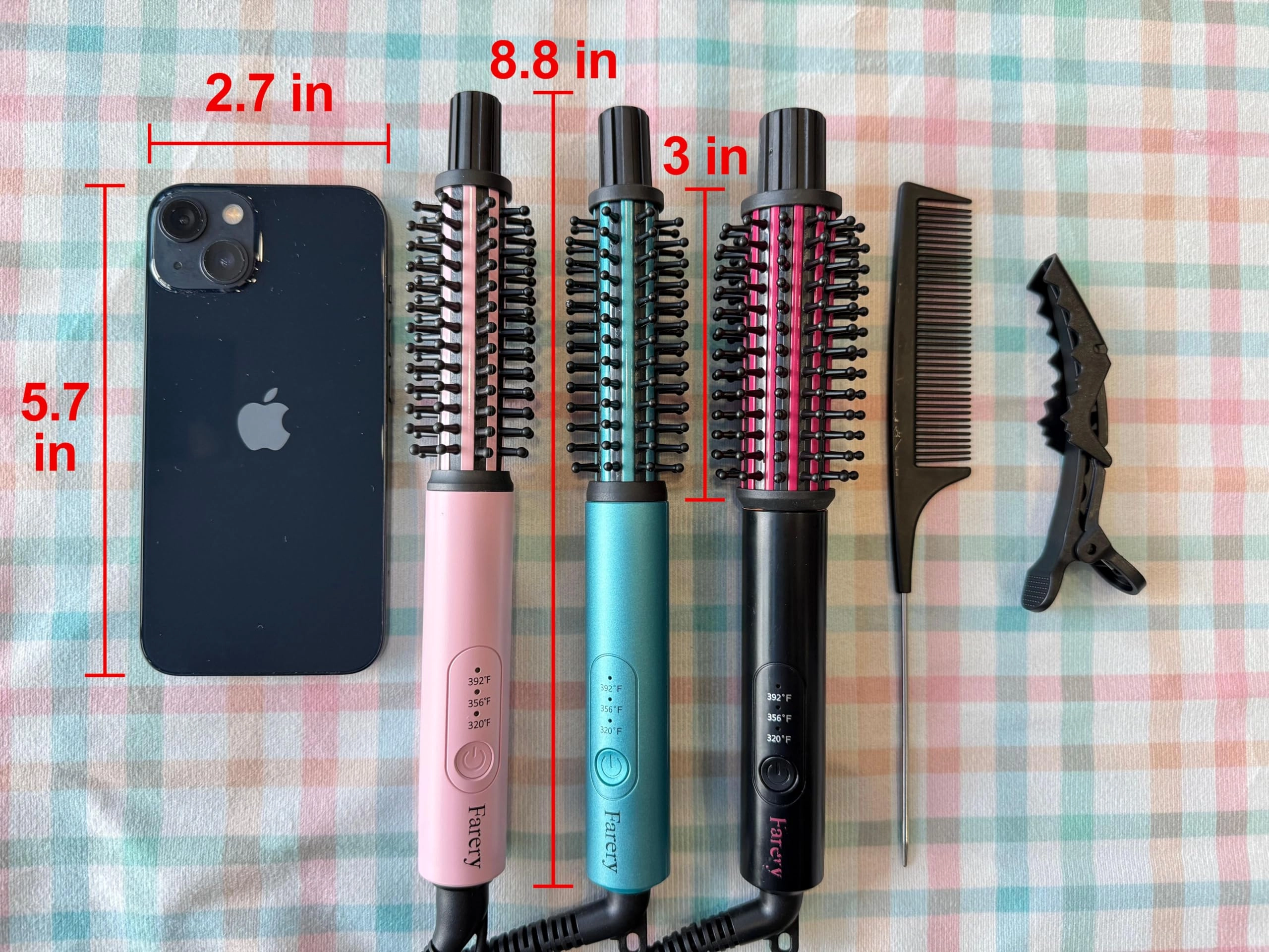 Mini Thermal Brush - 1 inch 3 Temperature Adjustable Dual Voltage