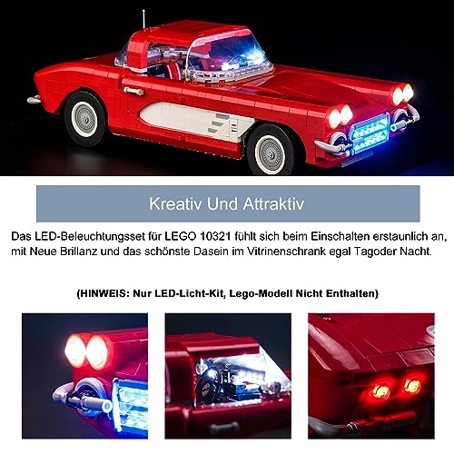 LED Light Set for LEGO 10321 Icons Corvette - Copper 5 Volts