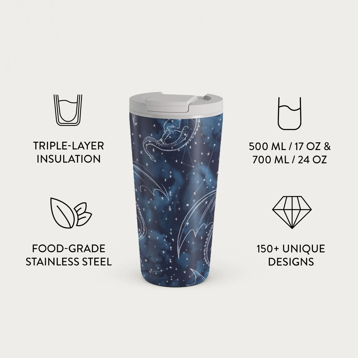 Stainless Steel Celestial Travel Mug - 700ml
