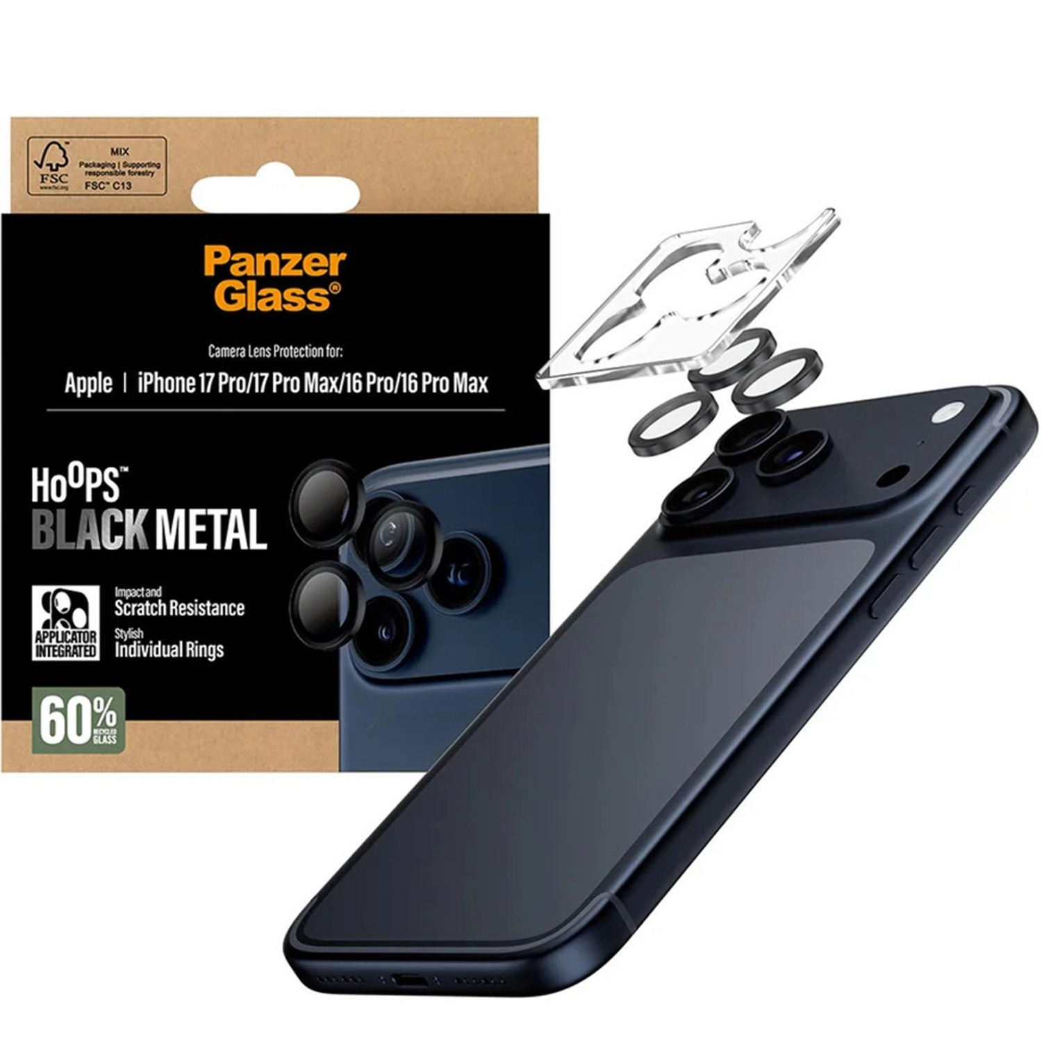 Scratch-Resistant Glass Camera Lens Protector for iPhone 16 Pro, iPhone 16 Pro Max, iPhone 17 Pro, iPhone 17 Pro Max