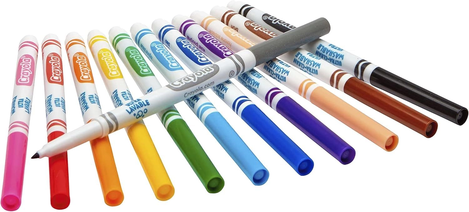 Ultraclean Washable Fine Line Colormax Markers - 12 Multi Colour Fine Line