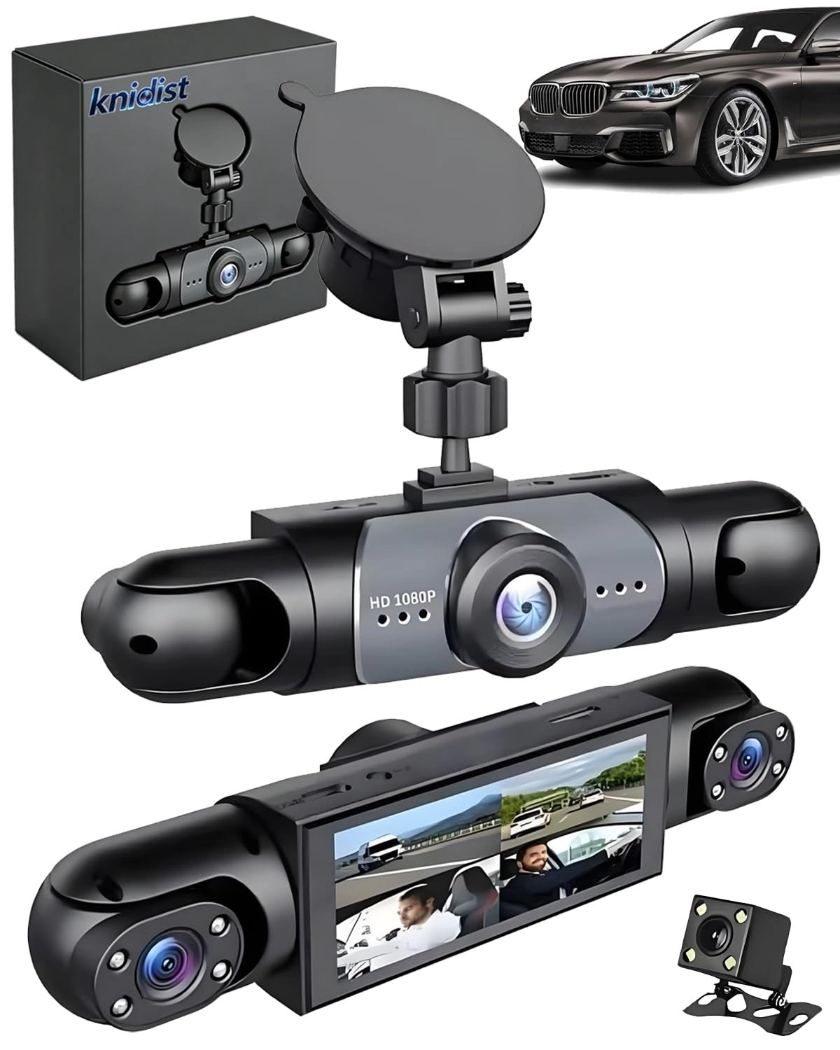knidist Full View Car Dashcam System - 4K