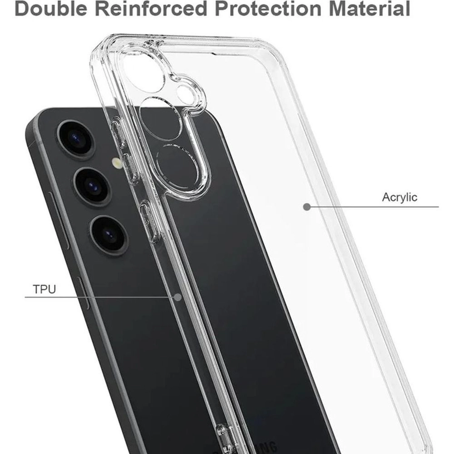 Clear Case With Screen Protector for Samsung Galaxy A55