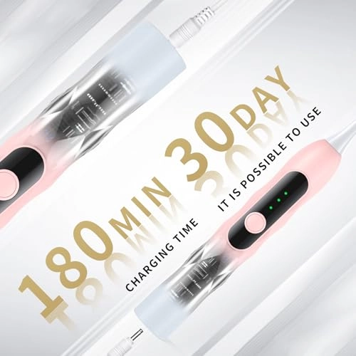 Oscillation&Vibration Sonic Electric Toothbrush - 10 Brush Heads 48000VPM 5 Cleaning Modes