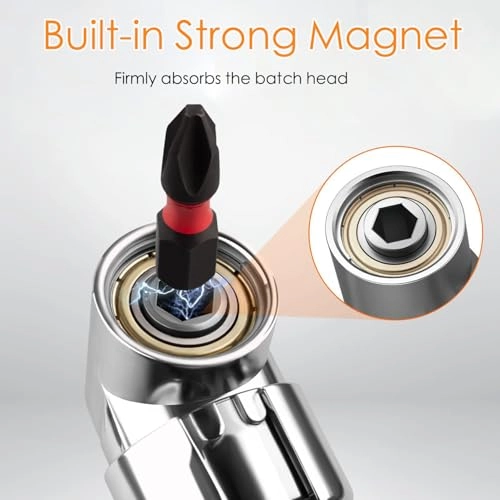 105 Degree Right Angle Drill Adapter - 1/4" Hex Shank 360 degree Rotatable