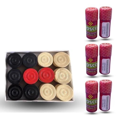 Carrom Board - Large Foldable Floor Stand Coins & Powder