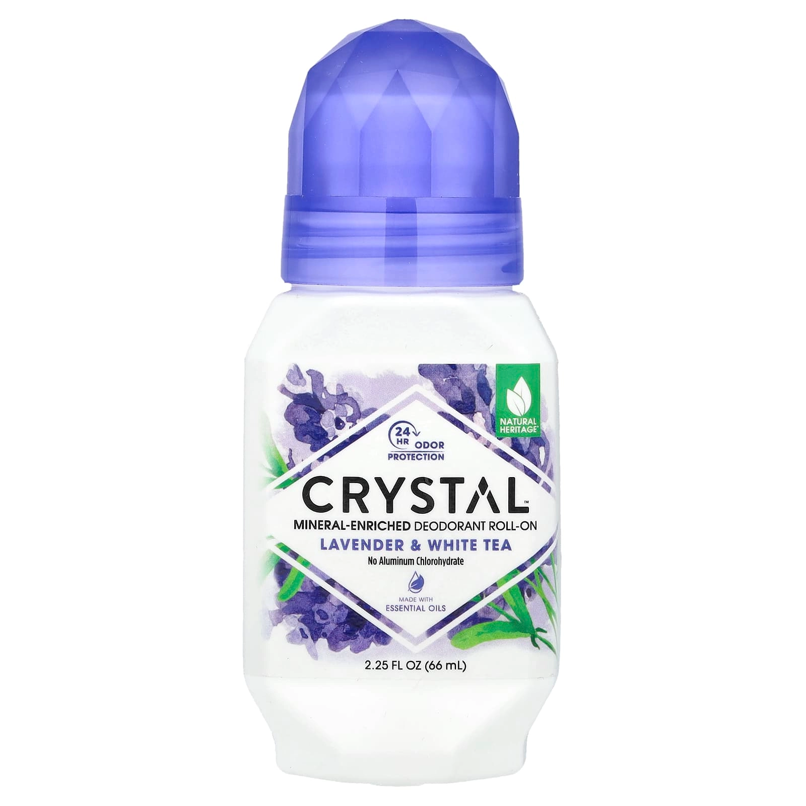 Crystal Mineral Deodorant Roll-On - Lavender & White Tea 2.25 Fl Oz