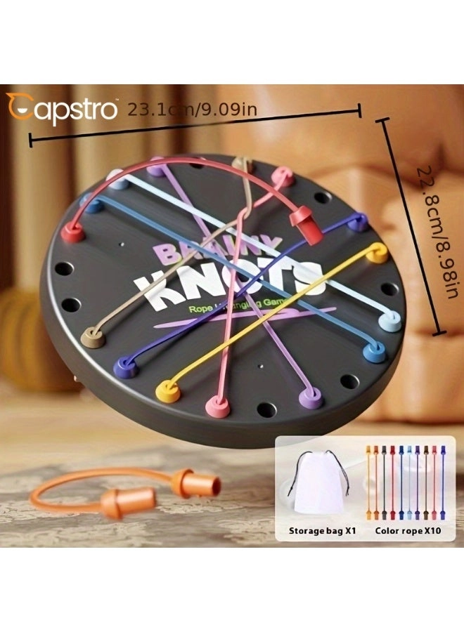 Rope Knot Puzzle - 10 Elastic Cords Storage Bag