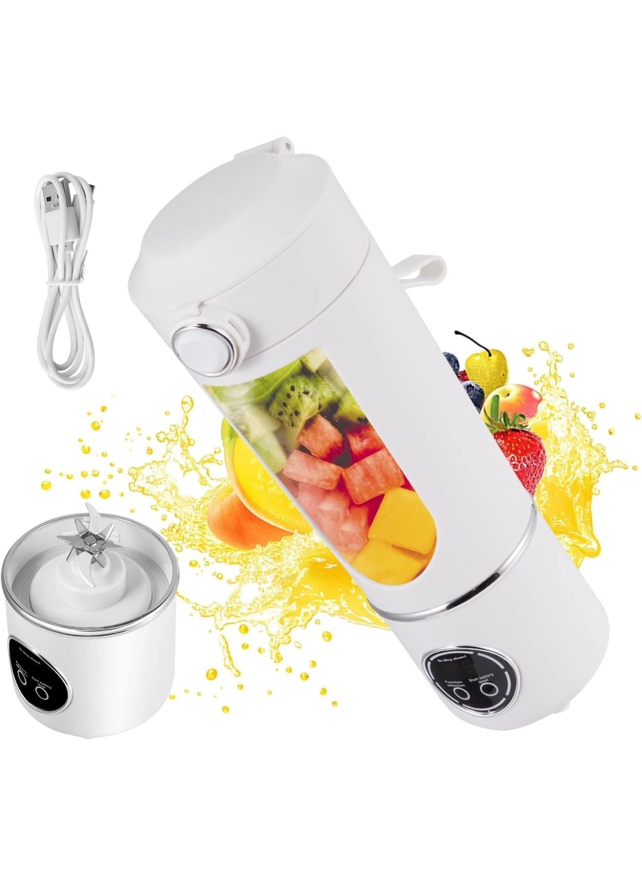 Portable Blender Smoothie Maker - Rechargeable Leakproof Lid Sip Spout