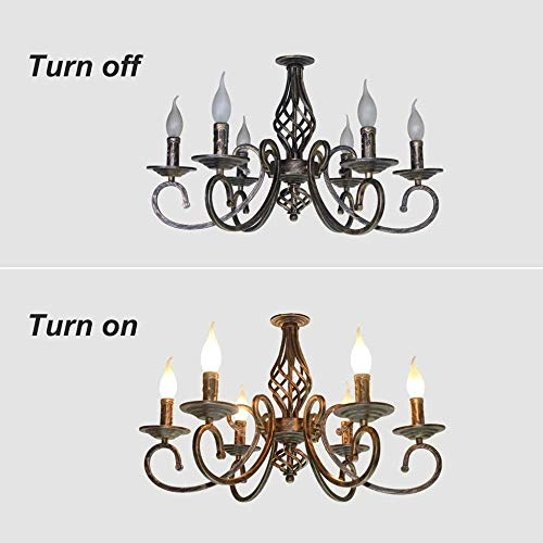 Rustic Chandelier - 6heads Black Brass