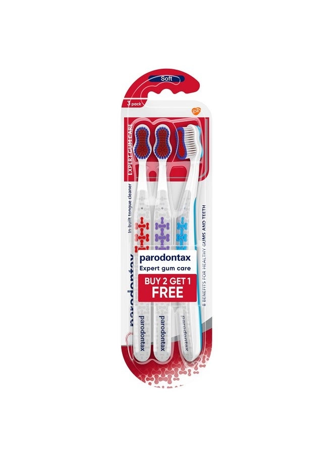 Adult Expert Gum Care Manual Toothbrush - 3-Piece Pack White