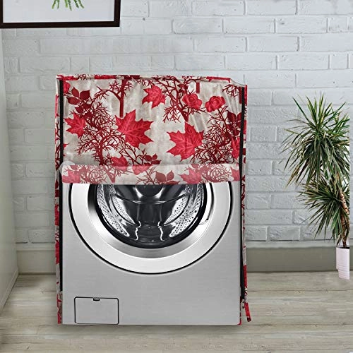 Front Load Automatic Washing Machine Cover - MAROON 6 kg 6.5 kg 7 kg 7.5 kg + Fridge Cover - 39x21 Inches