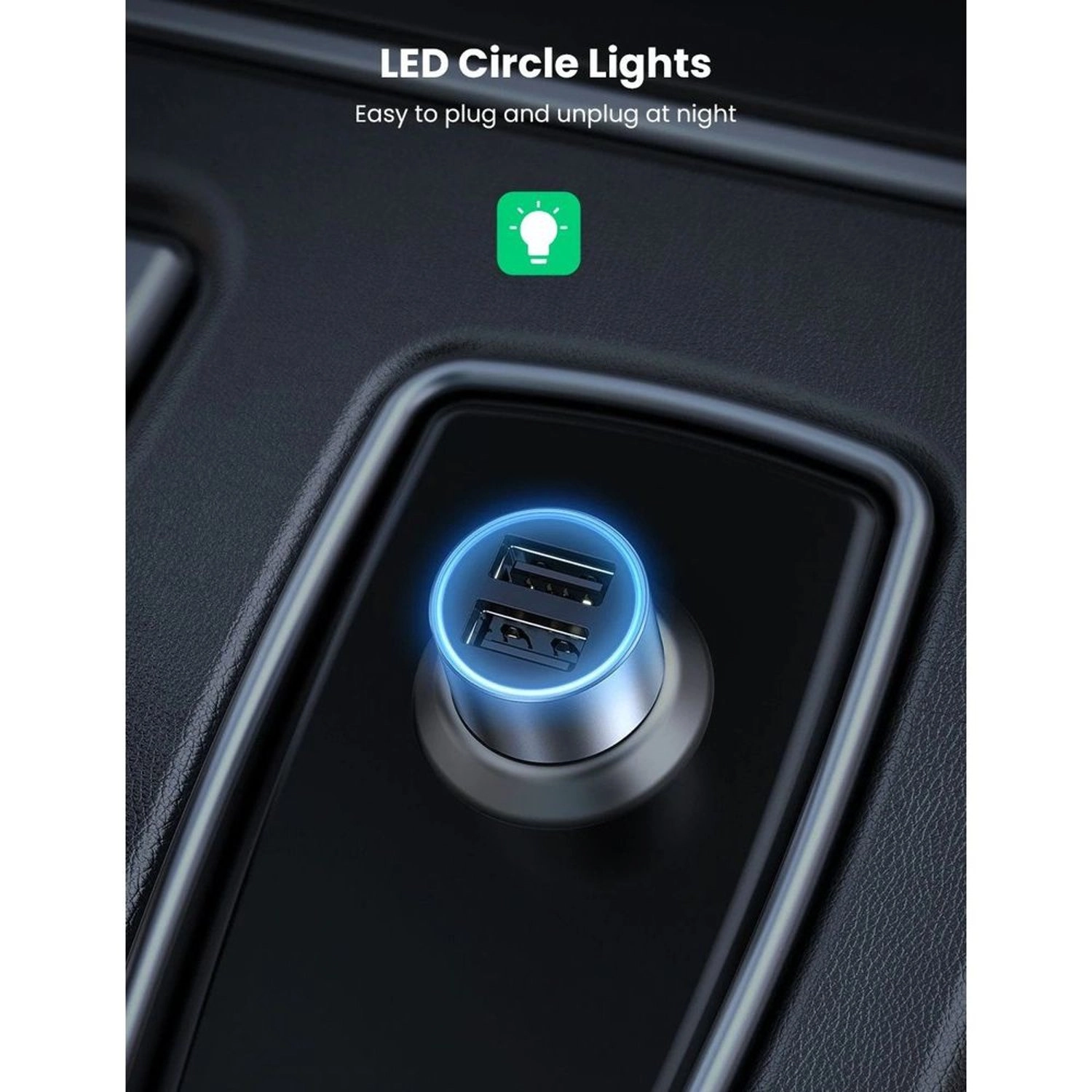 Dual USB Car Charger - USB Type A 24W For Smartphones