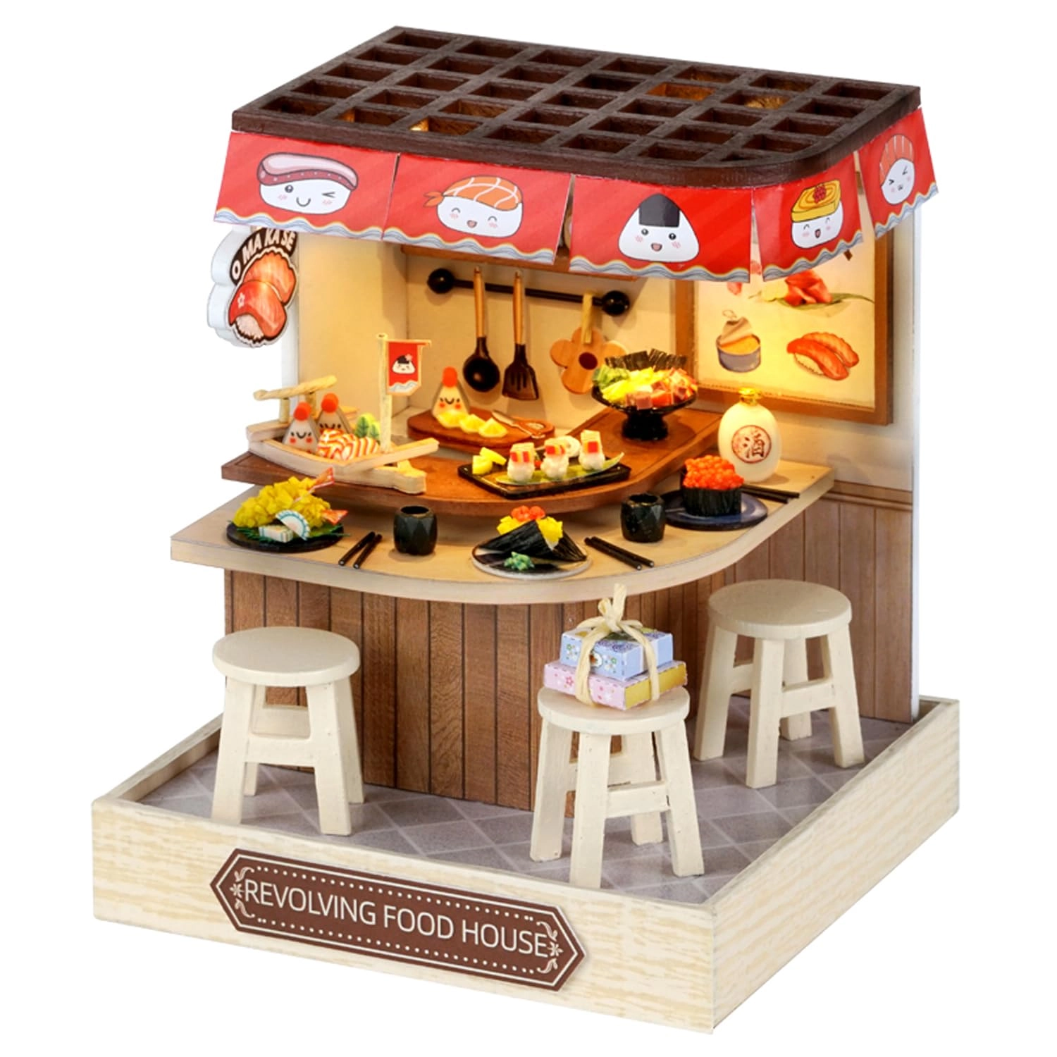 MAGQOO DIY Miniature Dollhouse Kit - Coffee Time 1:32