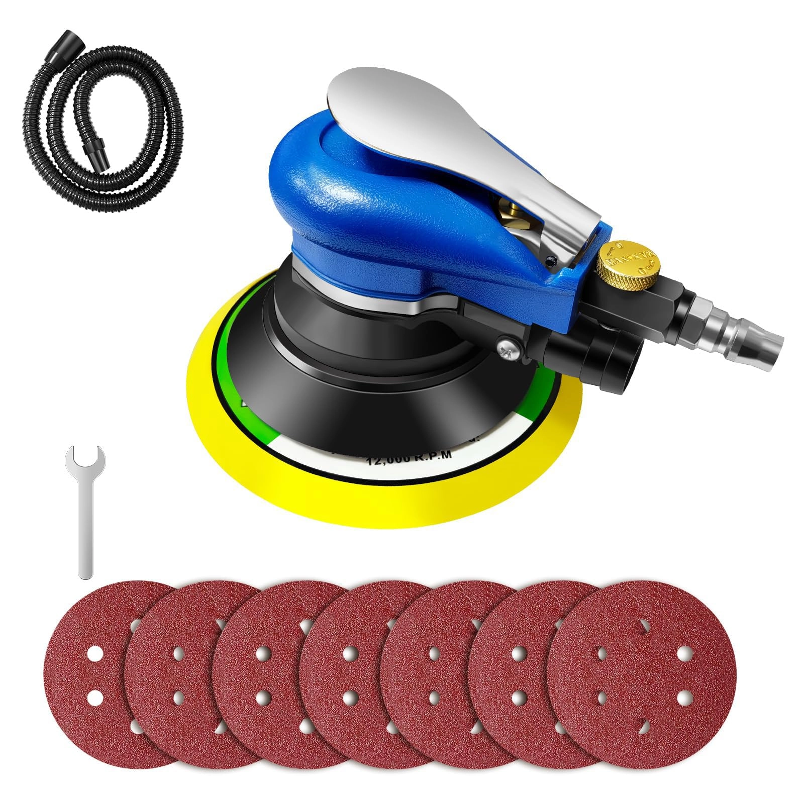 lucn Air Random Orbital Sander - 150mm Dual Action Pneumatic