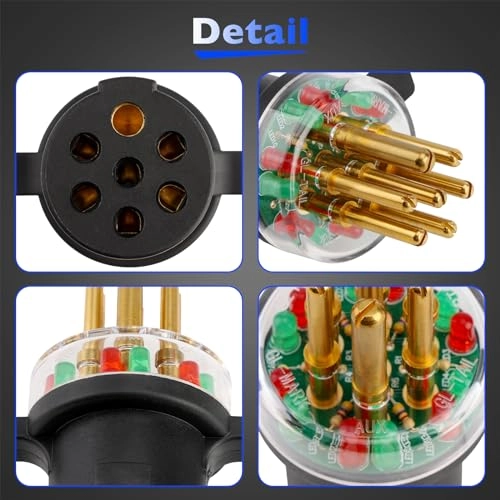 7-Way Round Pin Tractor Trailer Light Tester - One-Man Testing 7865L