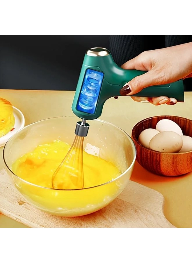Generic Handheld Cream Mixer - USB Rechargeable 3-Speed 2-in-1