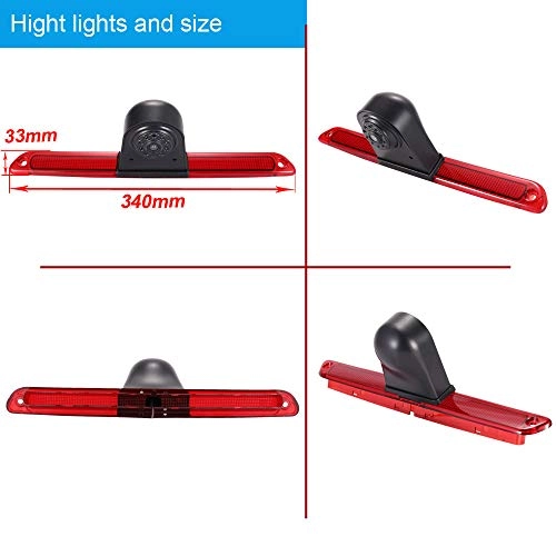 Brake Light Reversing Camera + Rear View Mirror Monitor - Night vision 628 x 586 pixels