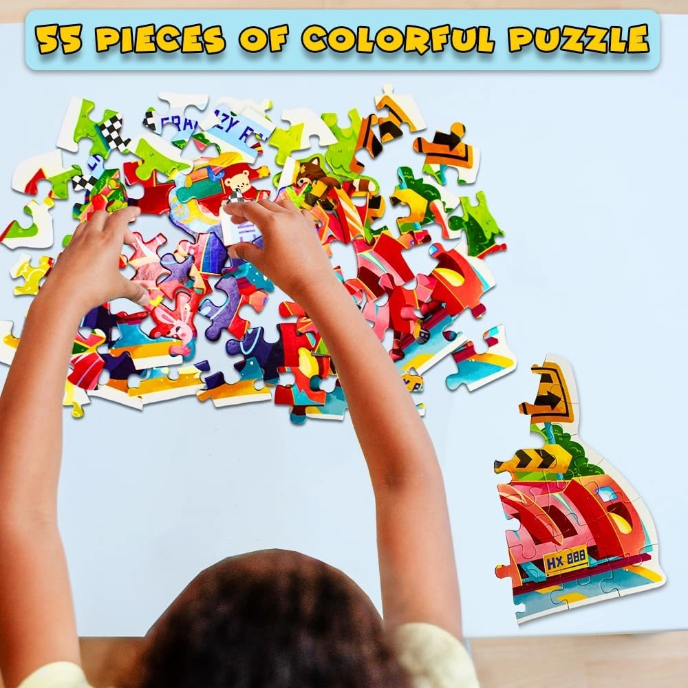 Crazy Racing Floor Puzzle - Suitable for 3 years & above 55 pieces