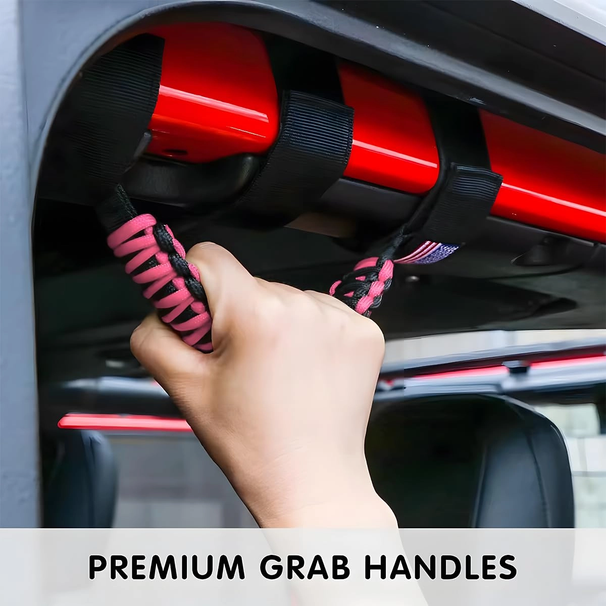 Roll Bar Grab Handles - Pink 2 Count