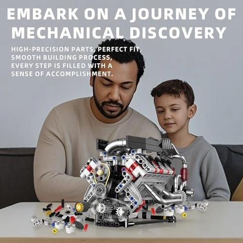 V8 Engine - Building Blocks Engine Model Kit Transparent Functional Model