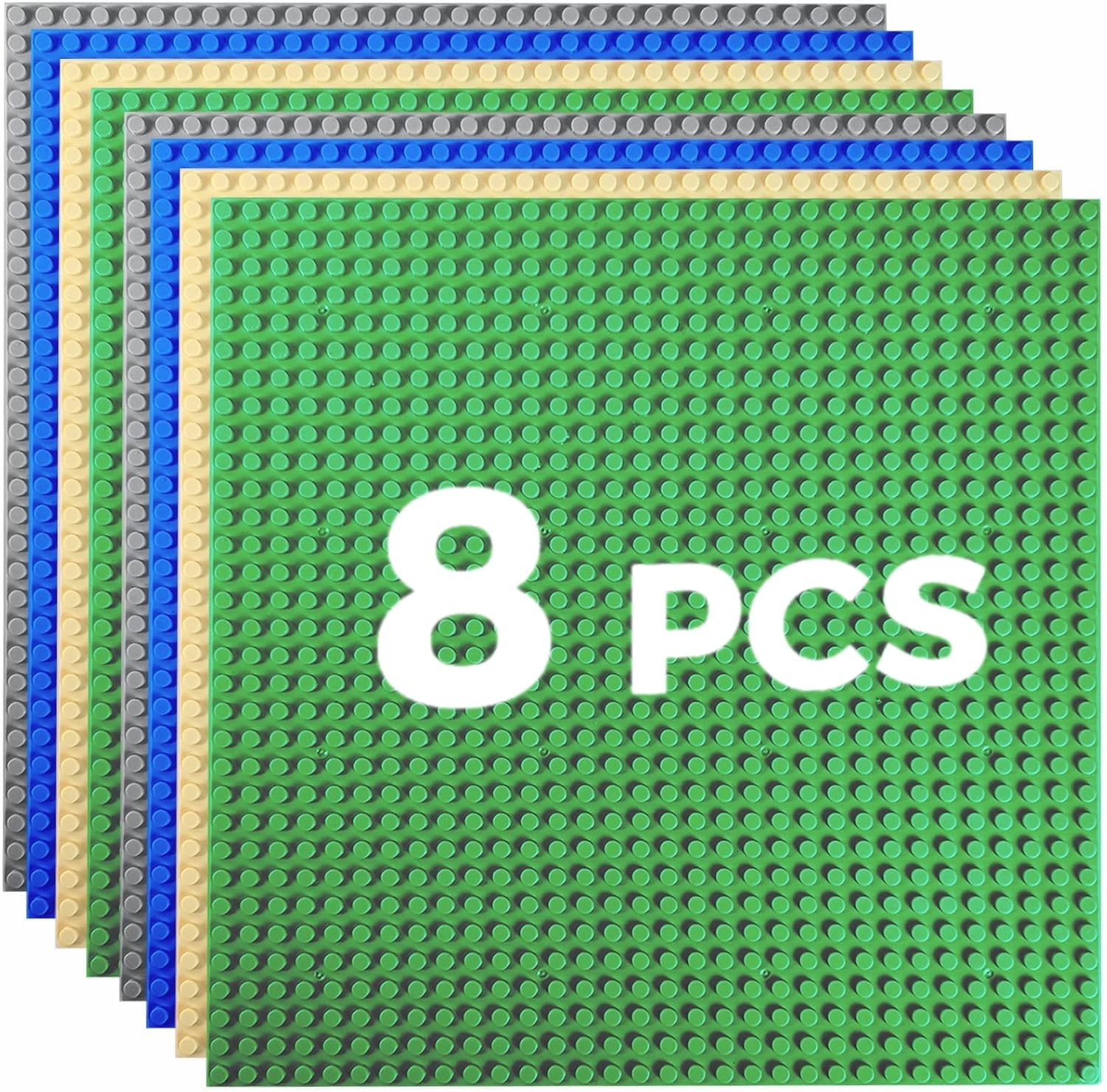 HUIZDQ Classic Baseplates - 25.5X25.5cm 8pcs