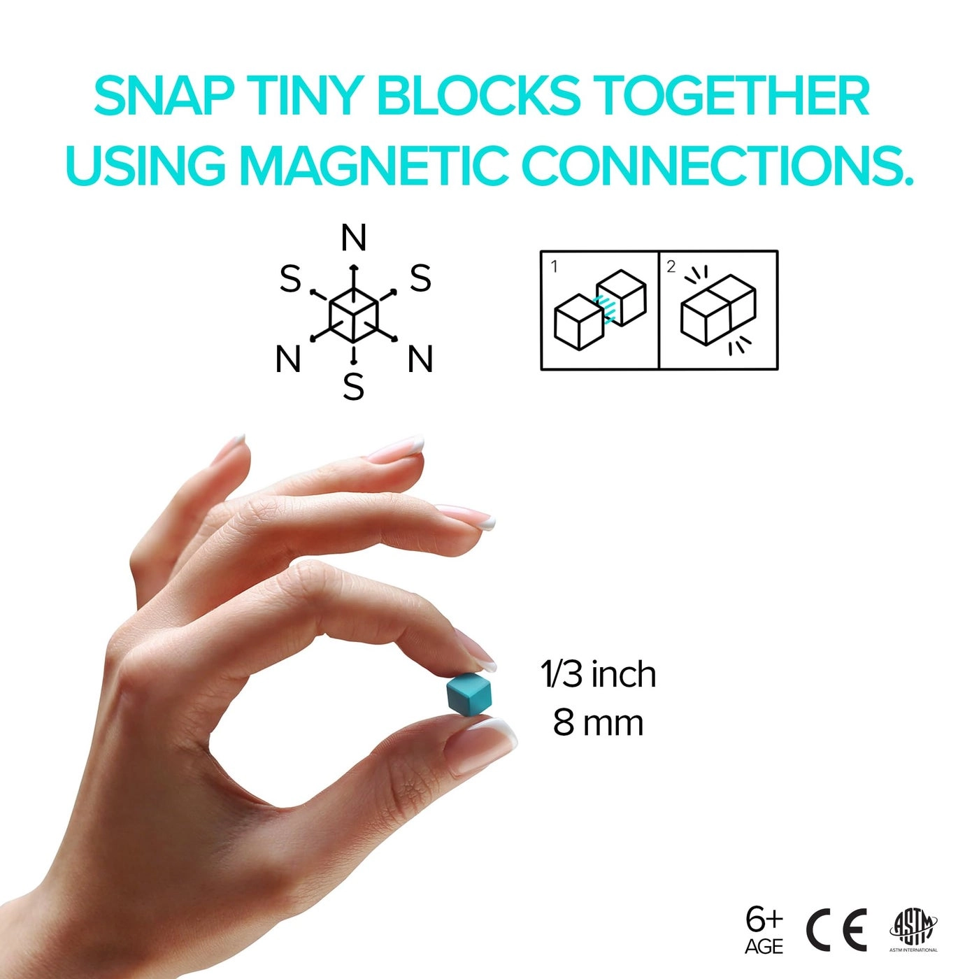Tiny Magnetic Blocks - 100 pcs