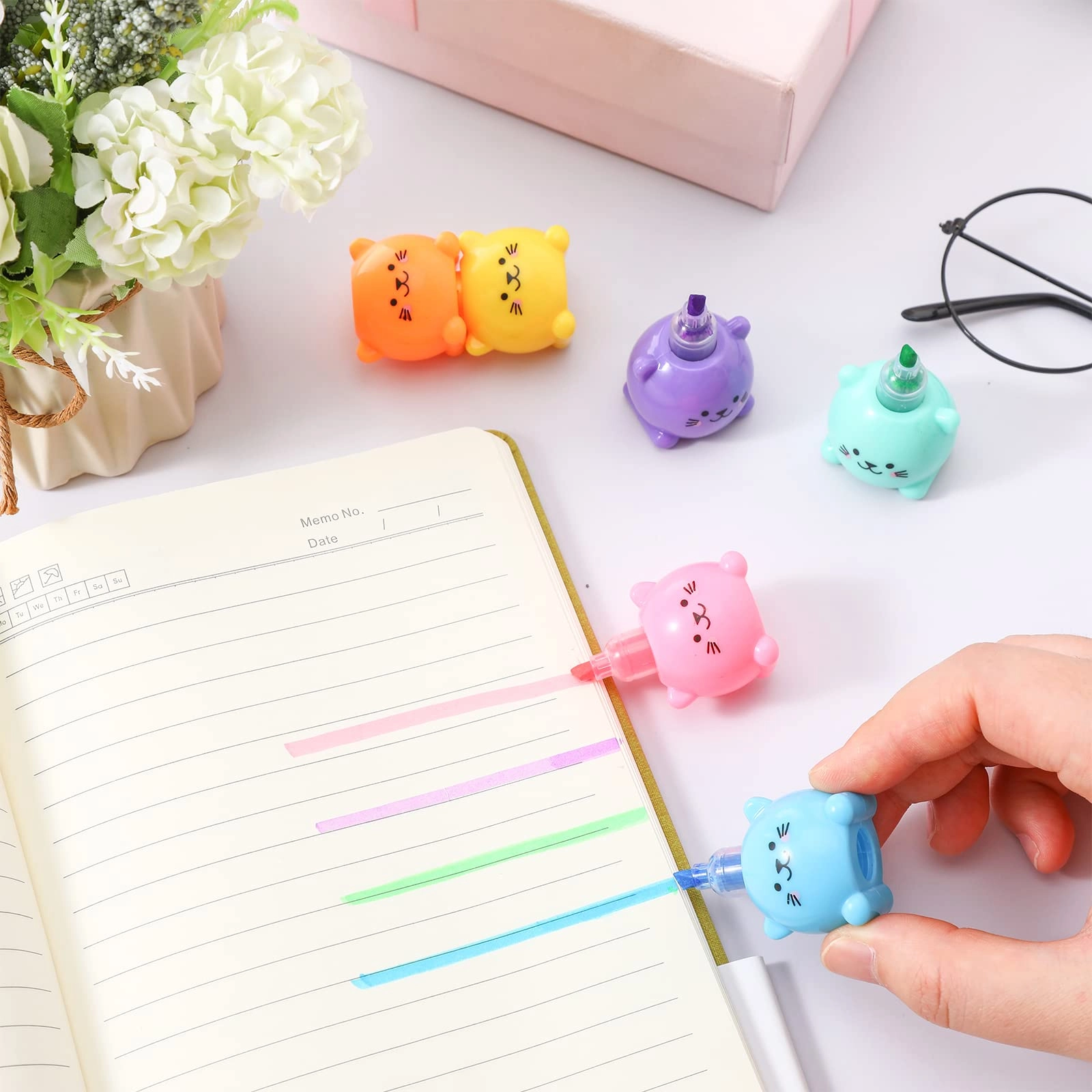 Mini Highlighter Pens - colorful Fine Pack