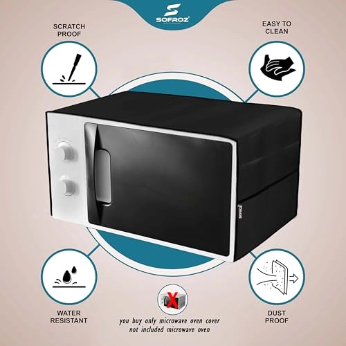 Microwave Oven Cover - 100 x 35 cm Black Nylon