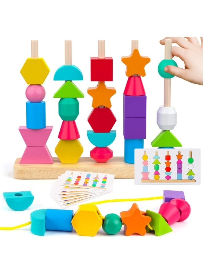 halamodo Wooden Beads Sequencing Toy - 3 4 5 Years