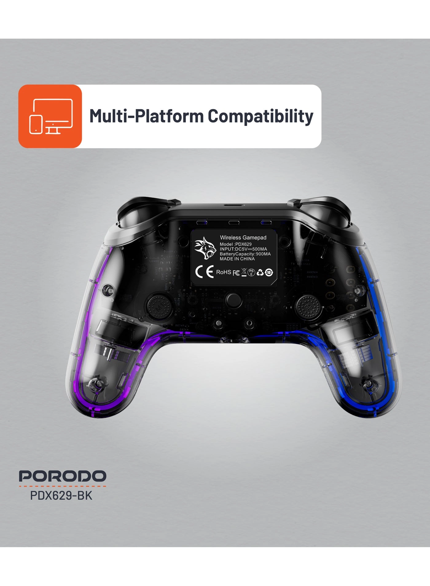 PDX629-CL - Clear PS4 PS3 PC iOS Android