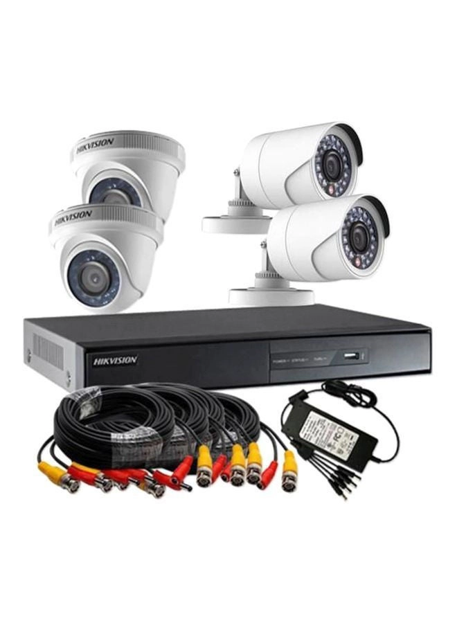 Turbo HD-DVR - 4 Channel + Turbo Full HD Camera - 2 MP Indoor Night Vision + Cable Roll - 20 Meters + Power Supply - 4 Channel