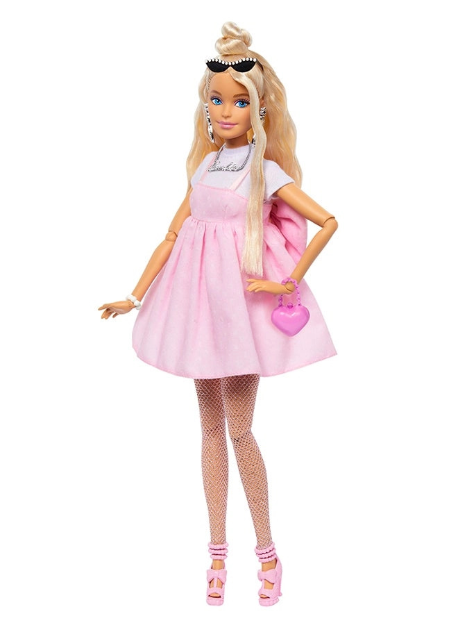 Barbie Deluxe Style Barbiecore Doll - Braided Hair Faux Fur Neck Top Ages 4+