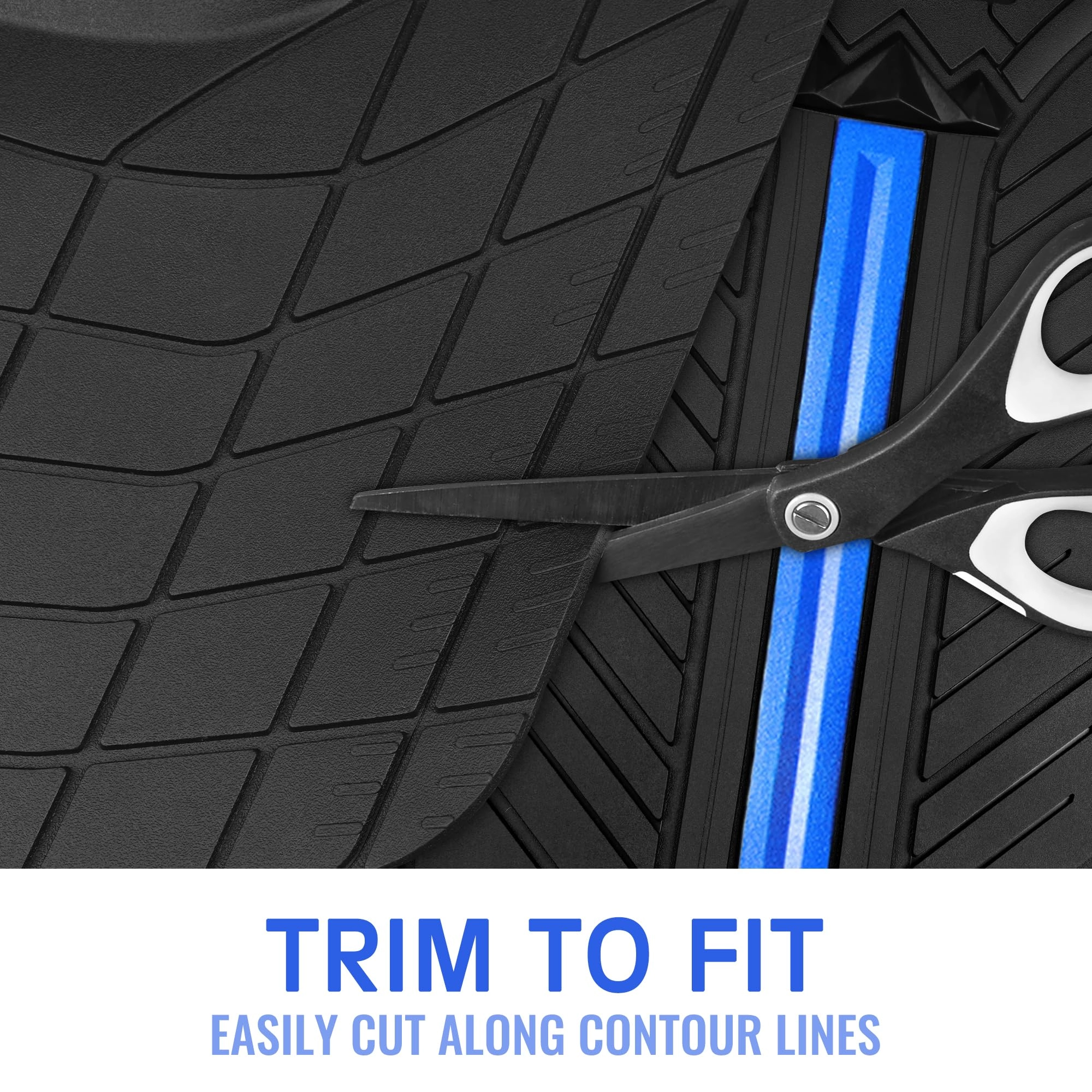 Rubber Floor Mats - All Weather Trim-to-Fit 3-Piece