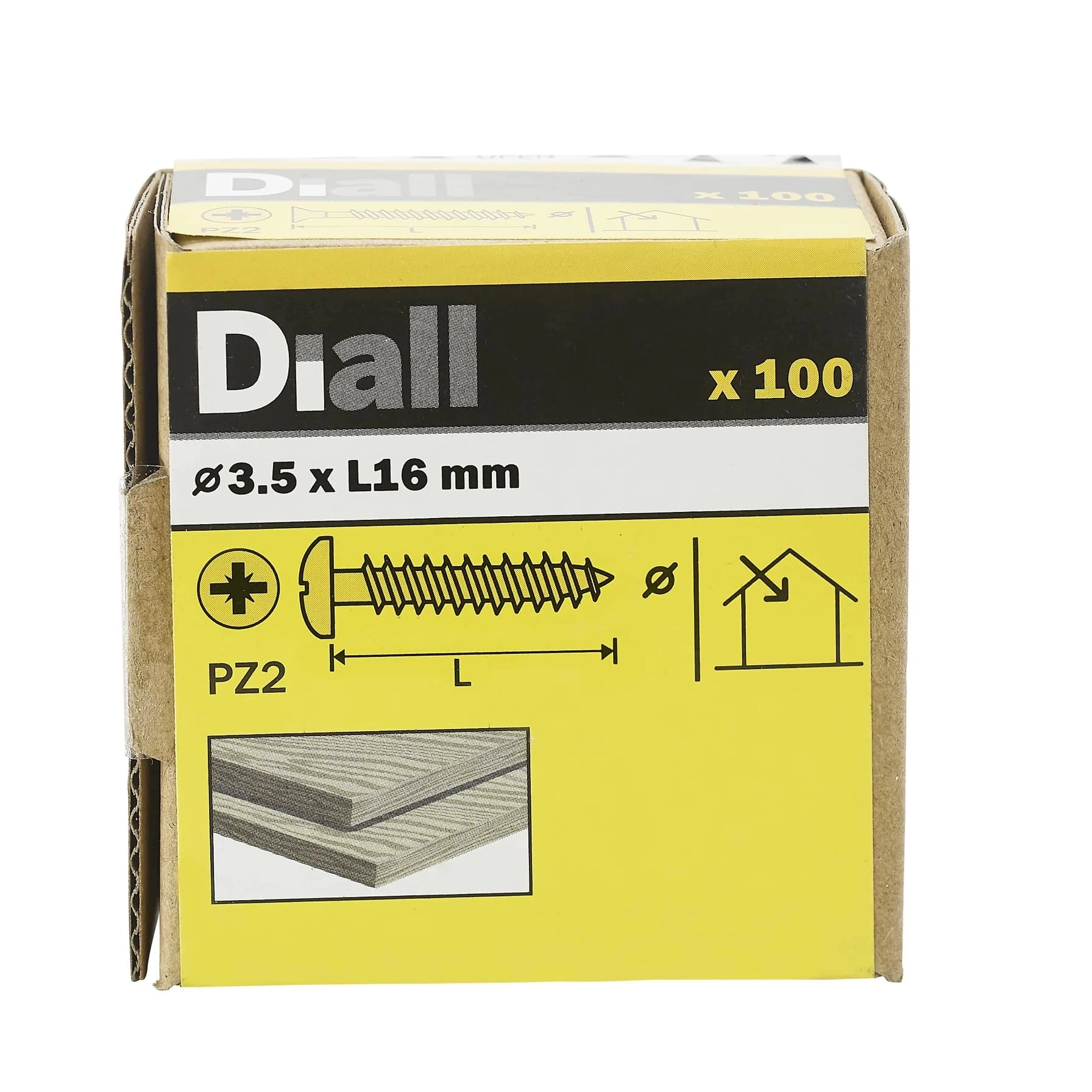 Diall Zinc-Plated Carbon Steel Wood Screw Pack 3.5mm 16mm