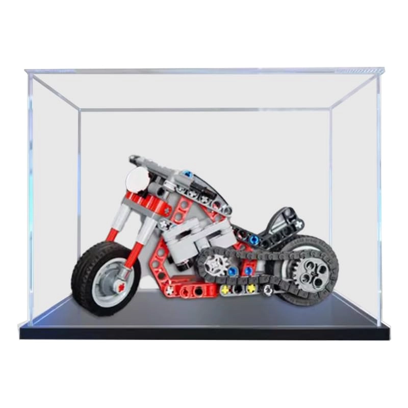Clear Acrylic Display Case (42132) - Wood Bottom+top Light 20x10x15cm