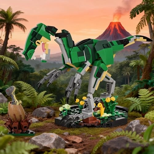 Velociraptor Dinosaur Building Set (DWA028) - 437PCS Blue