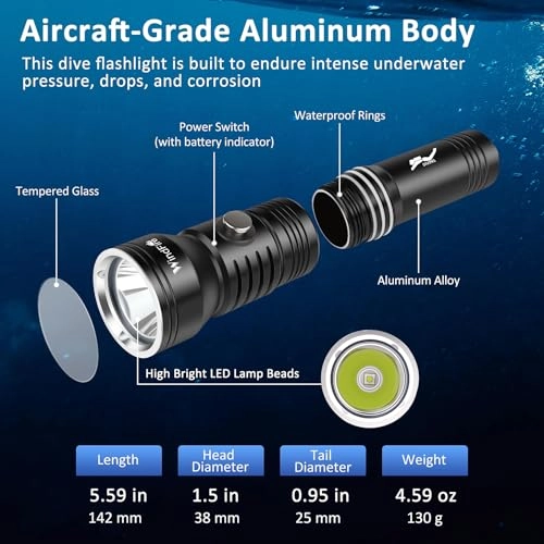 X1 - Scuba Dive Light IPX8 210 Feet Underwater