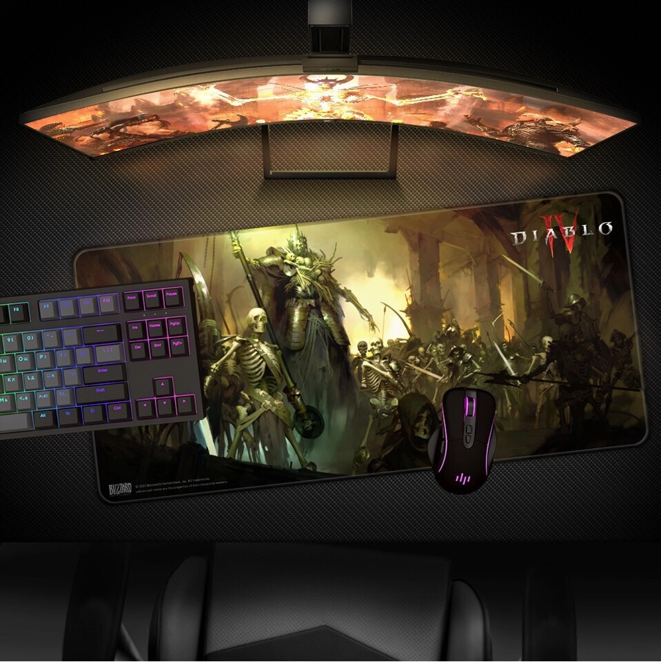 Diablo IV Skeleton King XL Silk Fabric Gaming Mouse Pad - 90x42 cm