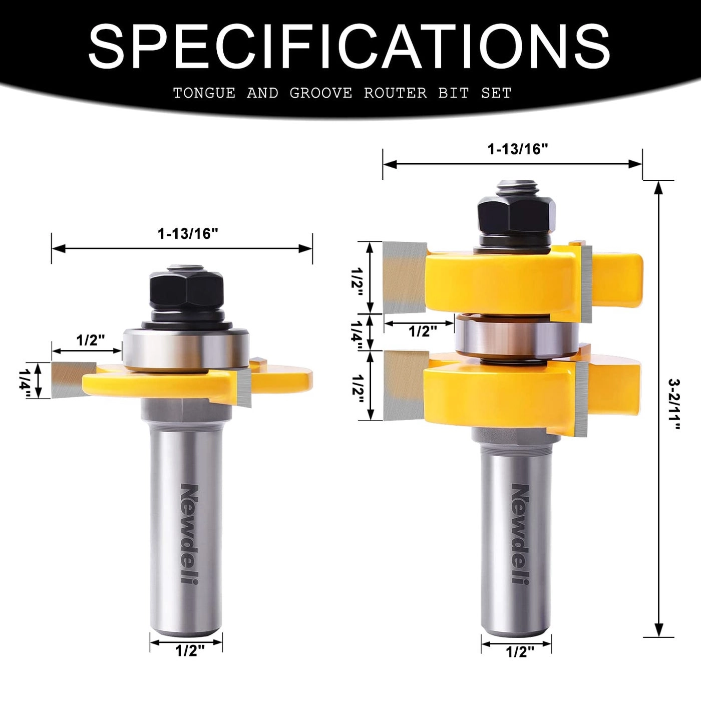 Tongue and Groove Router Bit Set