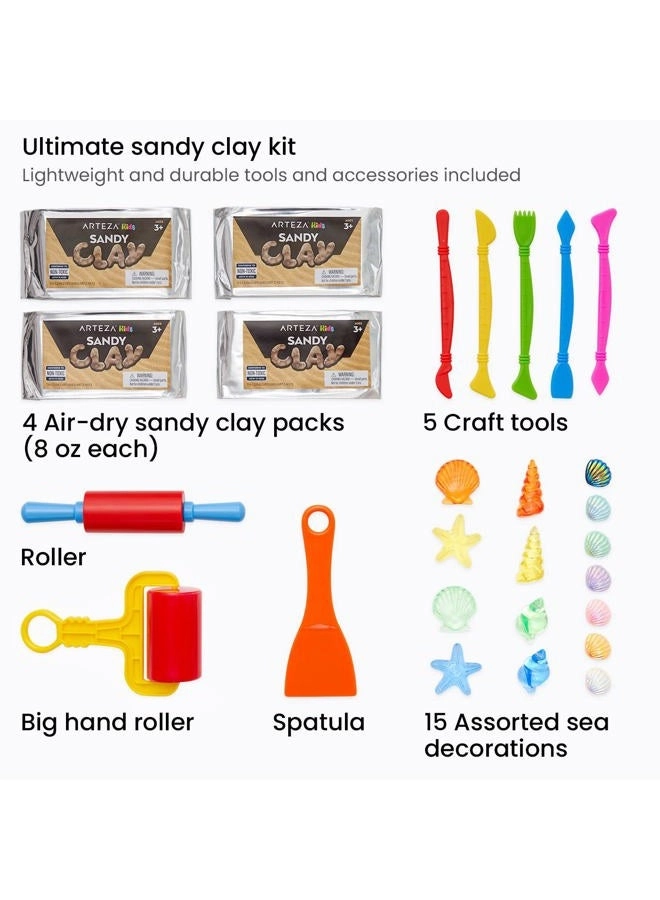 Air Dry Modeling Clay Kit - Sandy Clay 1.13 Kg 4 pcs.