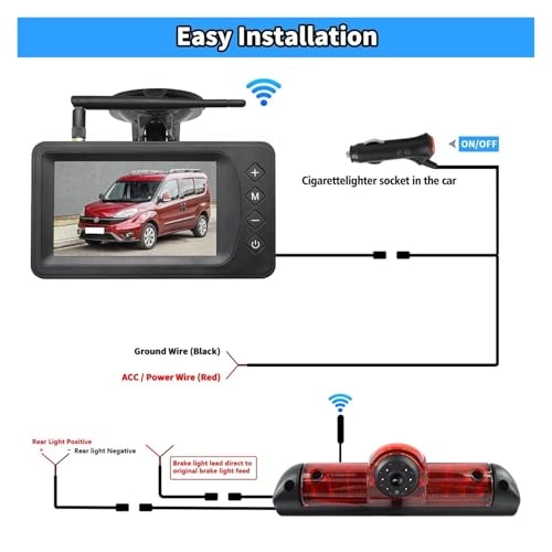 Brake light camera - Night vision + 5 inch Monitor