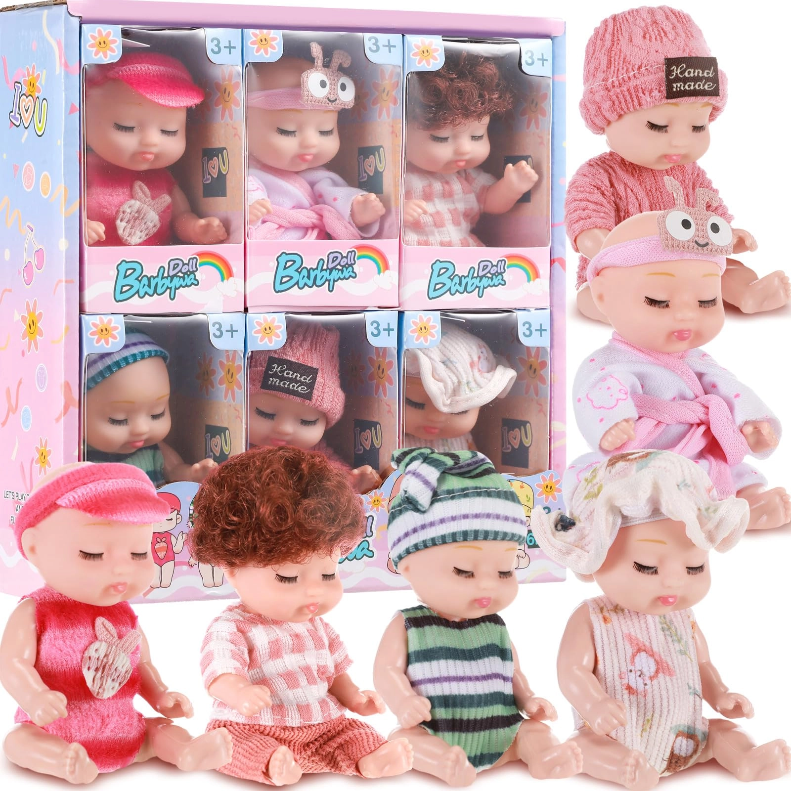 Reborn Baby Doll - 4 Inch 6 Pcs Set