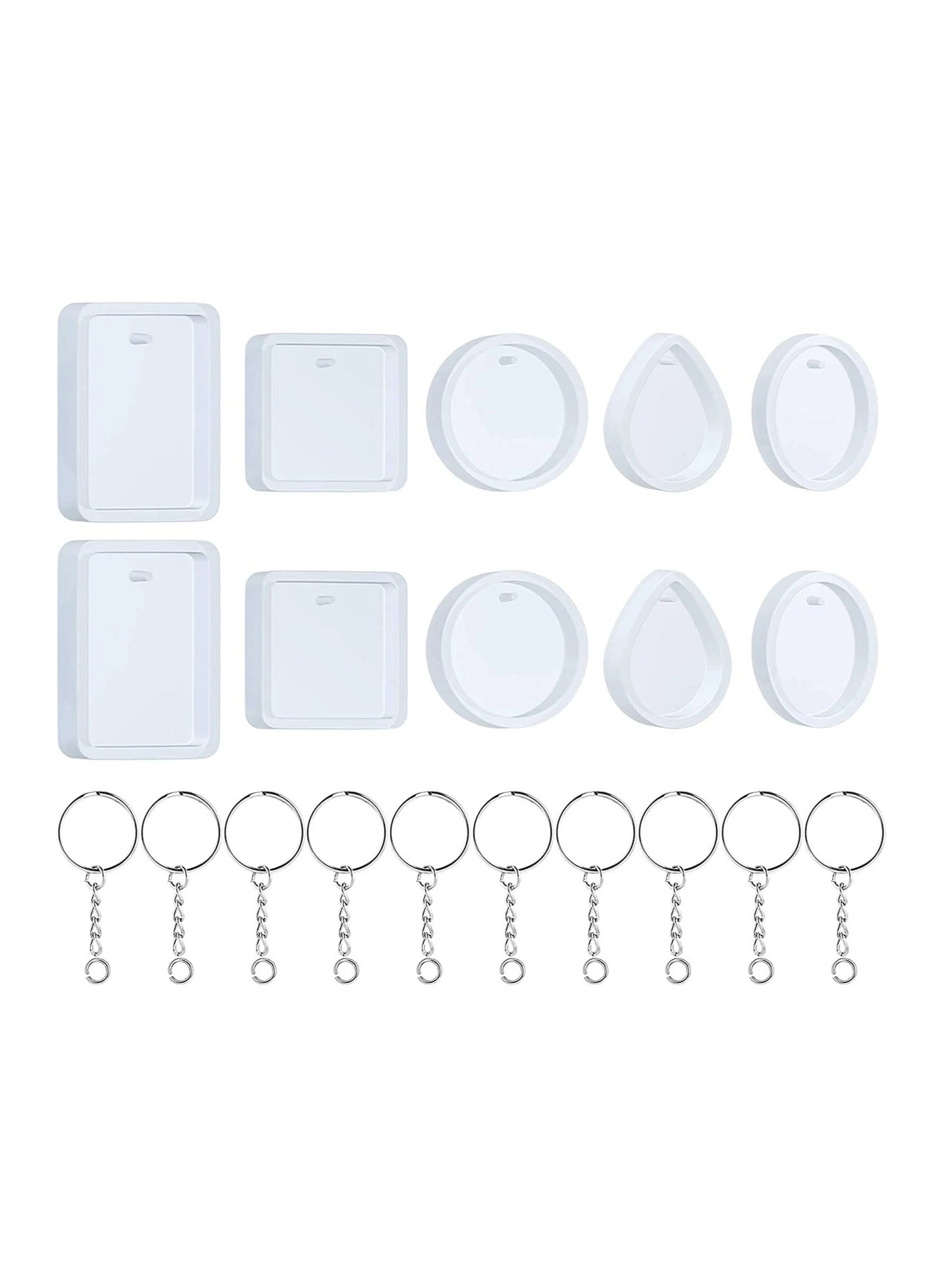 Zikra Silicone Resin Molds - 20 Pcs for Jewelry Casting with Keychain Rings