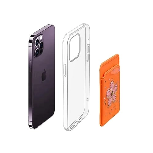 Miagon Glitter Wallet Transparent Case - soft TPU Wallet for iPhone 13 Pro