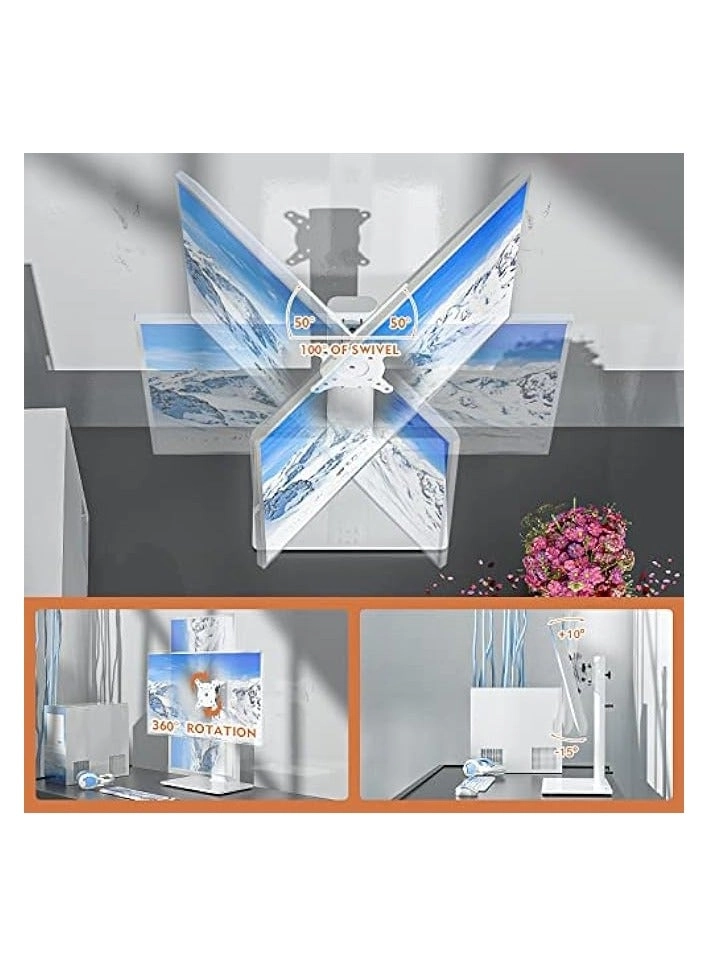 Single LCD Computer Monitor Free-Standing Desk Stand Riser - 1 13 inch to 32 inch