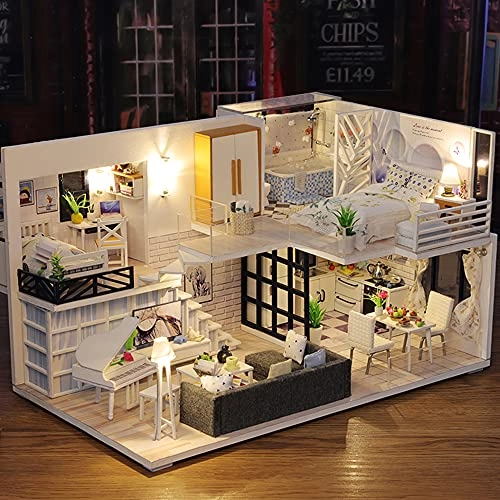 DIY Miniature Dollhouse Kit - 3D Wooden LED Light