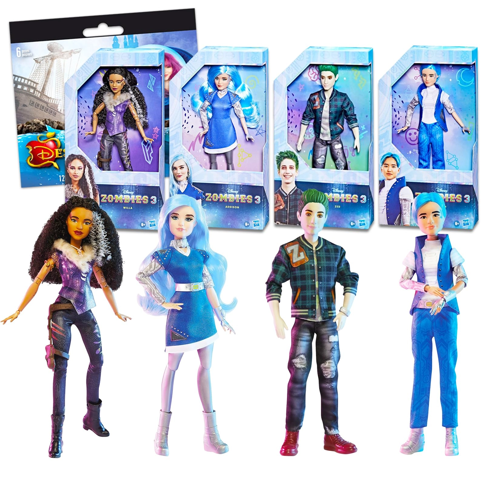 Disney Zed Doll + Addison Doll + A-spen Doll + Willa Doll - Ages 3+